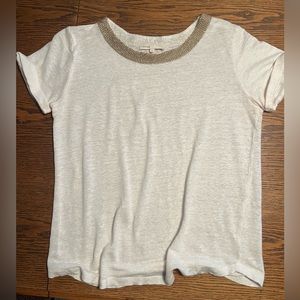 maje Top with Gold Neckline